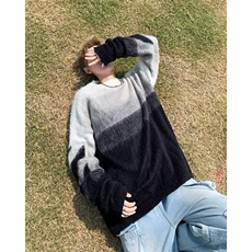 秋冬季渐变毛衣软糯宽松慵懒情侣套头针织衫-MY104，男装针织衫/毛衣，星座1002-2