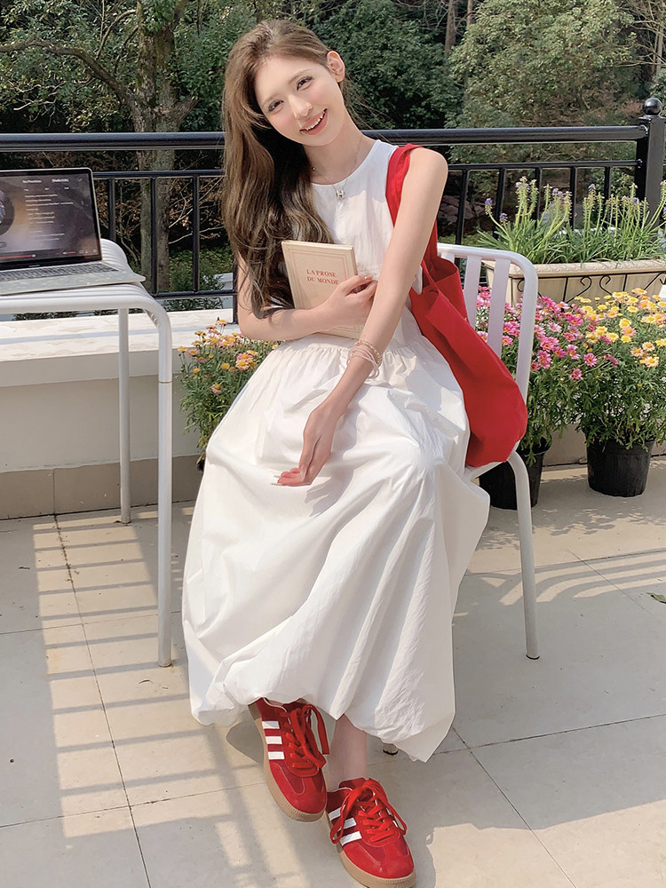 法式气质收腰花苞无袖连衣裙女2025夏季RF2C290-6827#-P135-K215,女装连衣裙,蝶眷