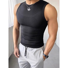 无缝背心肌理感撸铁训练球服坎肩无袖跑步健身衣速干衣BX15P35，男装背心/马甲，电商D256-1(原A064-1)
