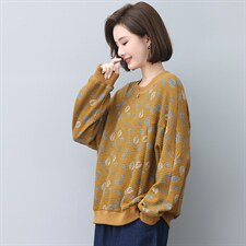 （热卖款）22024年秋季休闲舒适花色上衣，女装卫衣/绒衫，悦见她