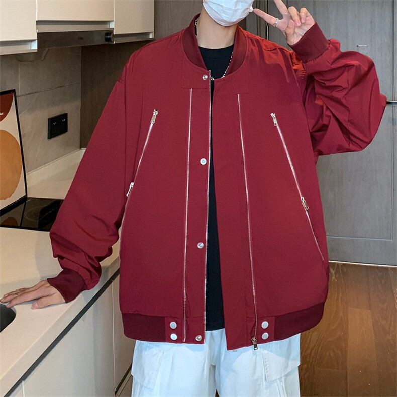 新款港风个性棒球服宽松二开夹克男DSA157B-J220-P80,男装夹克,电商A157B