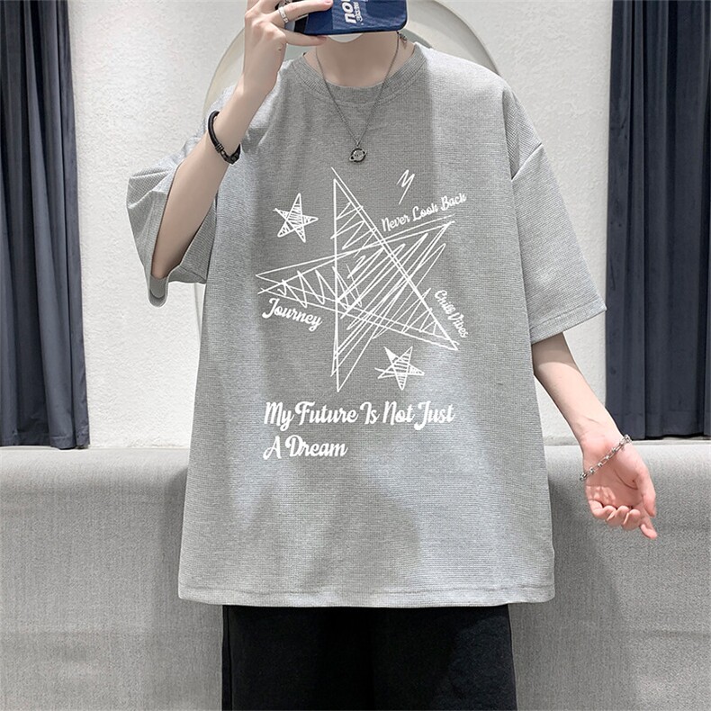 华夫格t恤男短袖男大码五分袖HT73456-P22,男装T恤,电商A040