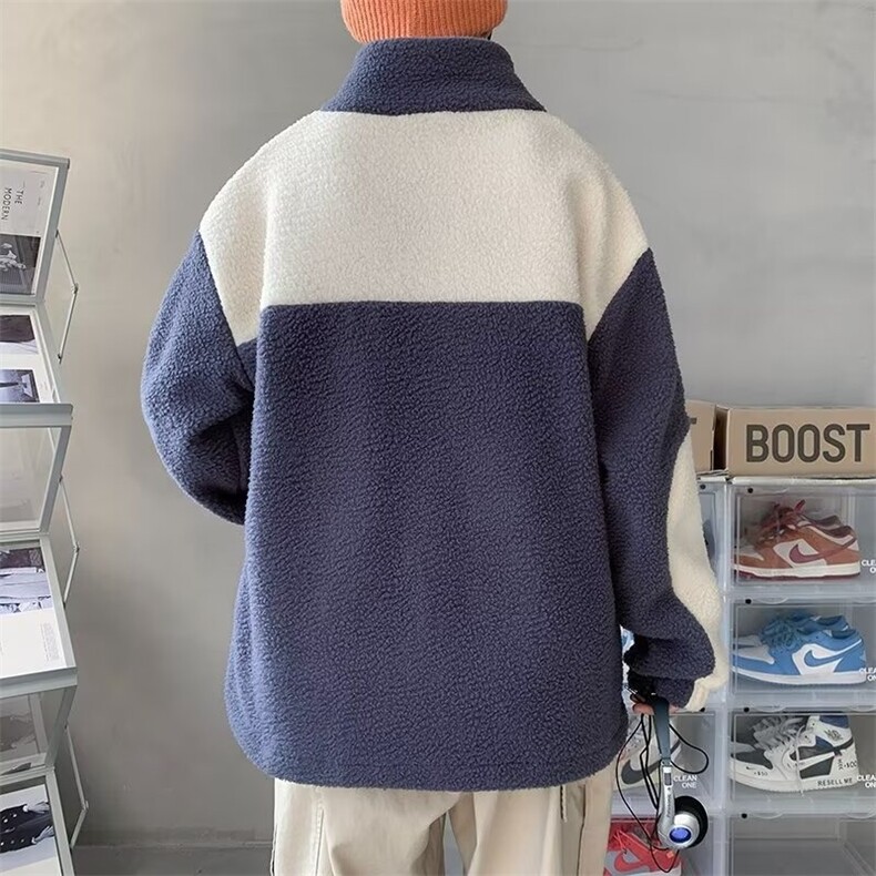 羊羔绒棉衣外套男士冬季新款加绒加厚羊羔毛棉服潮流冬装棉袄,男装棉衣,星座1013-1