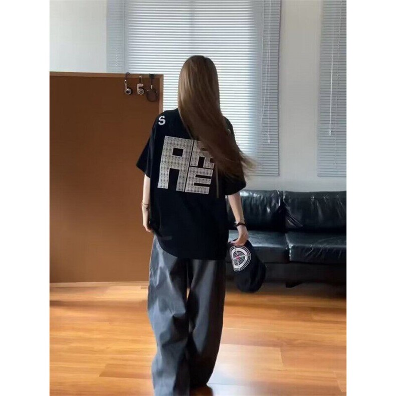 美式高街刺绣短袖t恤男生夏季宽松设计感小众情侣上衣GT0011-p35,男装T恤,星座1008