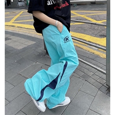直筒刺绣伞兵冲锋裤子男女春夏美式户外机能防水登山宽松休闲长裤，男装休闲裤，星座1210-1