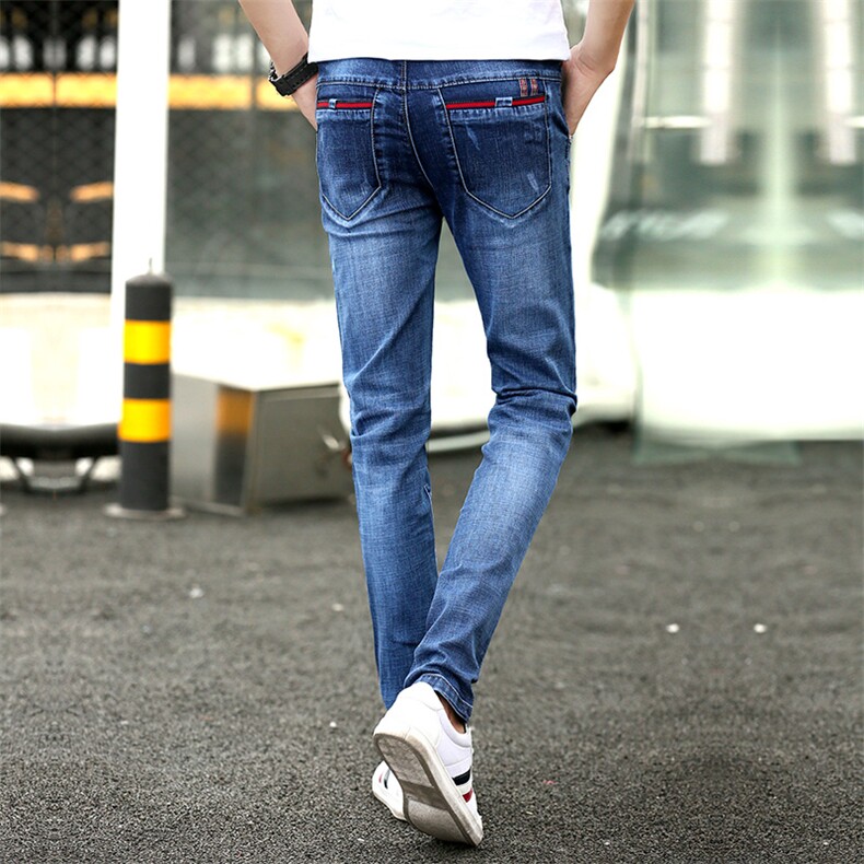 z004-P45【现货】牛仔裤男韩版弹力修身小脚裤小直筒，男装牛仔裤，星座1204