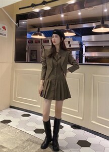 小披肩西装连衣裙图片