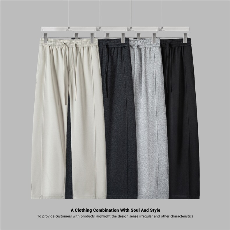 松紧抽绳男宽松运动裤粗云棉针织面料休闲裤卫裤A329-K9916-P60，男装休闲裤，电商A329