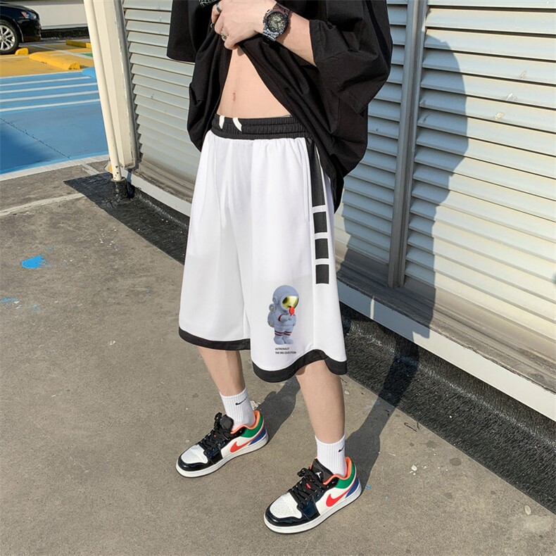 ！2023夏季冰丝男士太空人印花短裤运动中裤DK608P30,男装休闲裤,电商B220