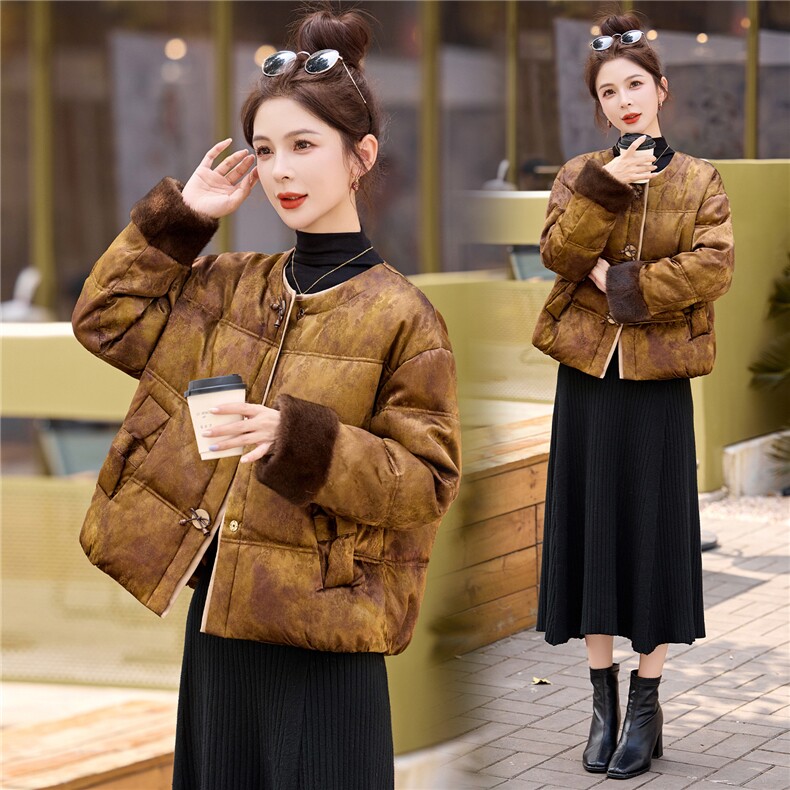 现货现货现货2025年冬季新中式G风羽绒服,女装羽绒服,伊仟回