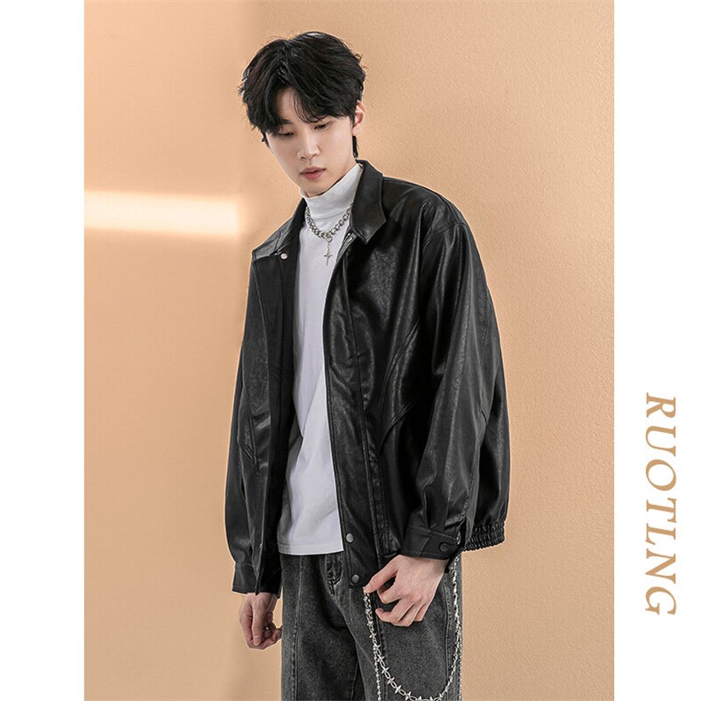 现货-2025秋冬立领皮衣夹克男潮牌复古个性机车外套-AP2411-P115,男装皮衣,电商A351