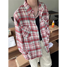 美式复古长袖衬衫男女休闲宽松痞帅情侣衬衣外套潮GA145-P38，男装衬衫，星座208-5