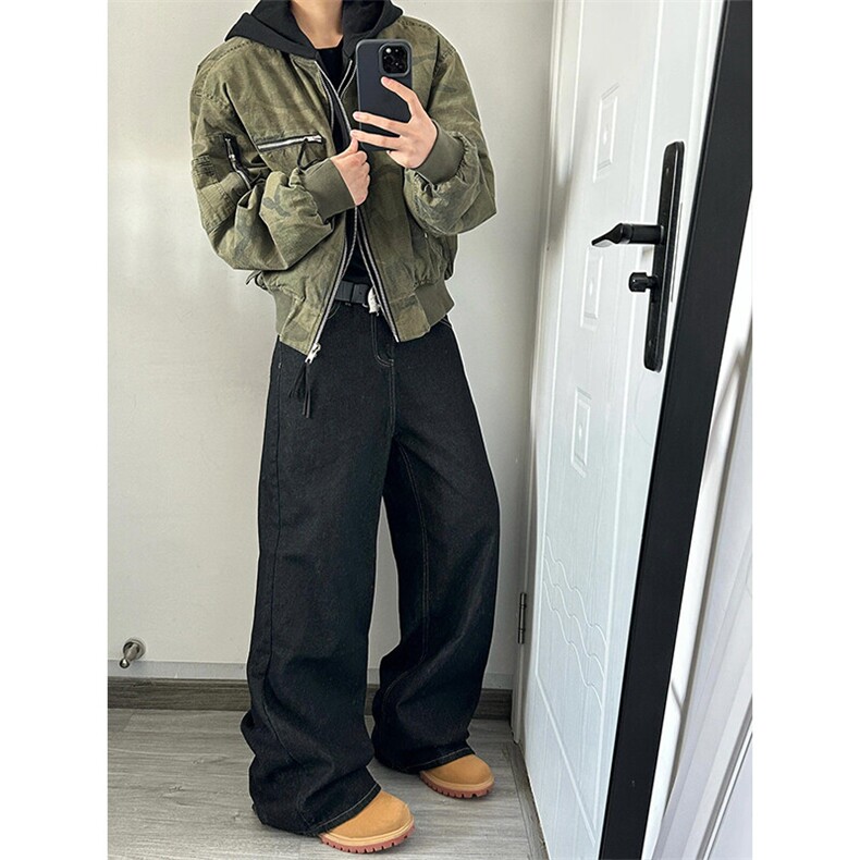 美式复古假两件迷彩外套飞行员夹克连帽棒球服 WT963 特P95图片