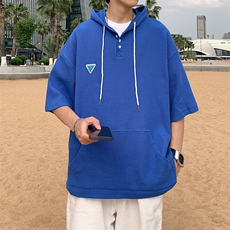 华夫格50%棉连帽短袖男夏季外套中性宽松LM01-特P38控68，女装短外套，电商B370