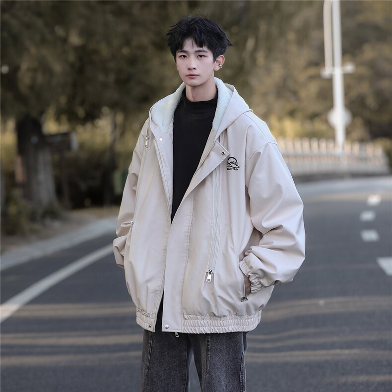 春装冲锋衣连帽皮夹克机车PU皮衣外套P110控158抖音控178加绒+20,男装夹克,电商B370