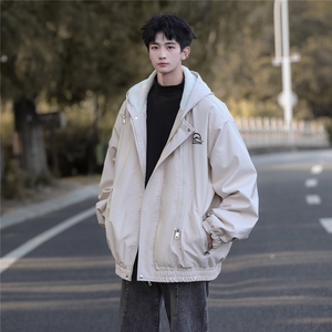 春装冲锋衣连帽皮夹克机车PU皮衣外套P110控158 抖音控178加绒+20图片