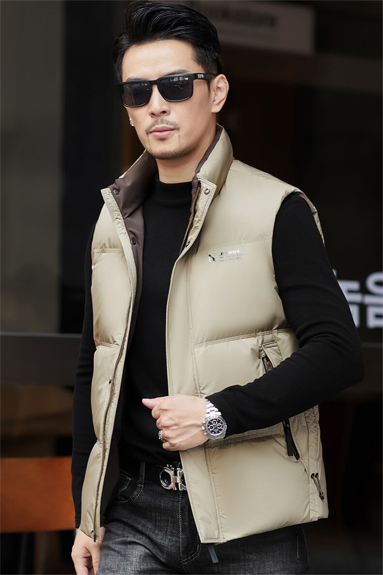 ZMS-M6908男式新款立领羽绒背心无袖加绒加厚保暖时尚马甲,男装背心/马甲,电商B360
