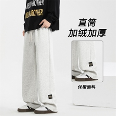 休闲长裤宽松直筒加绒冬季运动卫裤WK89-1常规特批28加绒特批33，男装休闲裤，星座718-1