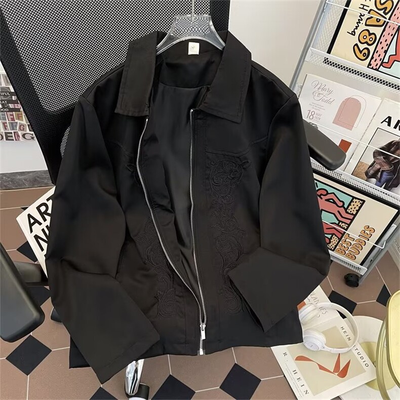港风秋款男夹克衫刺绣宽松夹克外套JK6631P70,男装夹克,星座1013-1