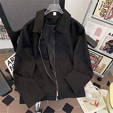 港风秋款男夹克衫刺绣宽松夹克外套JK6631P70，男装夹克，星座1013-1