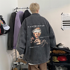 直播品质美式高街扎染印花复古水洗牛仔衣潮流夹克外套NZ18特65，男装夹克，电商A486