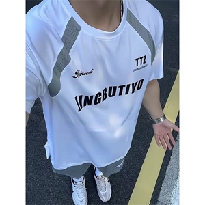 美式速干短袖男款夏季冰丝透气t恤篮球健身运动训练服WLY711-p27图片