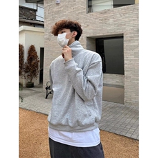 半拉链立领卫衣外套男士春秋季宽松简约灰色高领薄绒上衣W135，女装短外套，星座1116A（原606A-3）