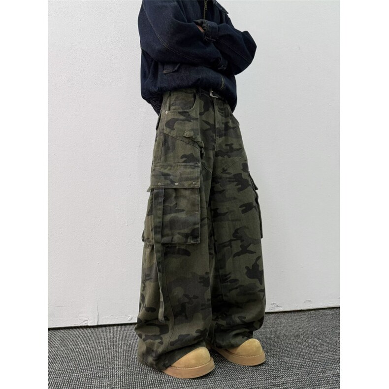 迷彩工装休闲裤男女韩版潮流大口袋帅气2025秋冬ins长裤K6718-P64,男装工装外套,星座412-3