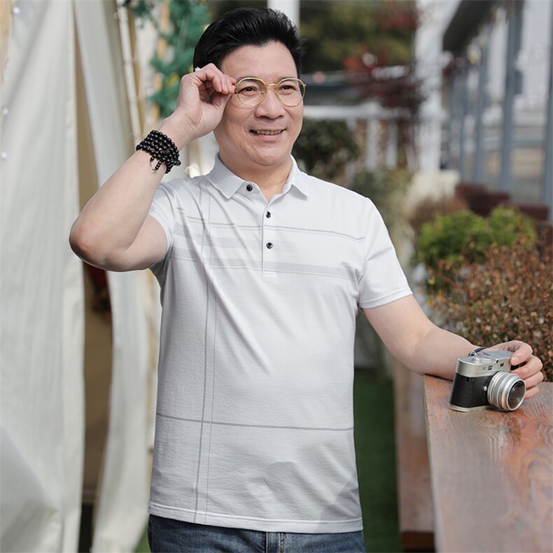 翻领短袖polo衫男士夏季t恤商务时尚修身透气2023新款体恤上衣图片