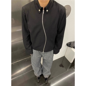 秋季韩版时髦复古飞行员棒服夹克男士宽松拉链外套女L25955-P55图片