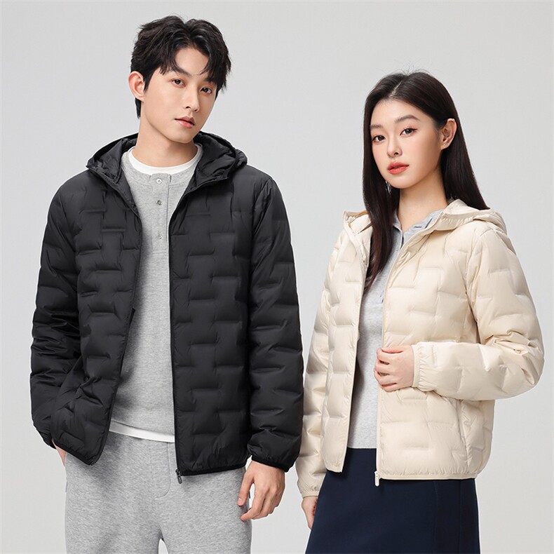 新款90绒子轻薄情侣装羽绒服秋冬男女款连帽轻薄羽绒服外套,男装羽绒服,钱塘723