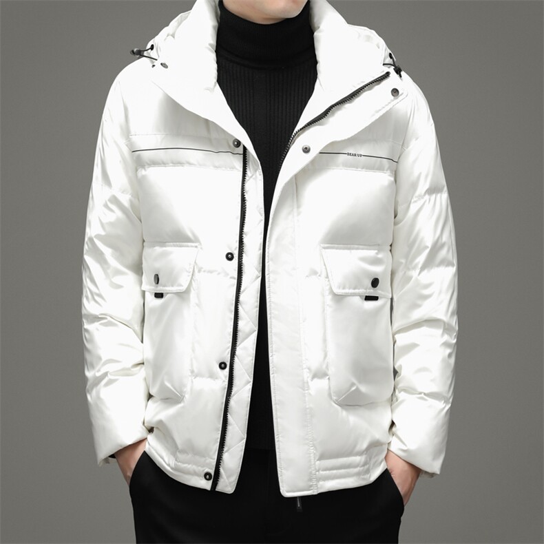 21冬装连帽宽松纯色羽绒服男士休闲保暖外套90%白鸭绒ZG2941-P270，男装羽绒服，电商B212（原钱塘6029）