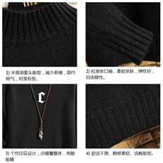 半高领毛衣男士大码针织衫男毛线衣男砖墙M18284-P45加绒款-P65，男装针织衫/毛衣，电商A040A