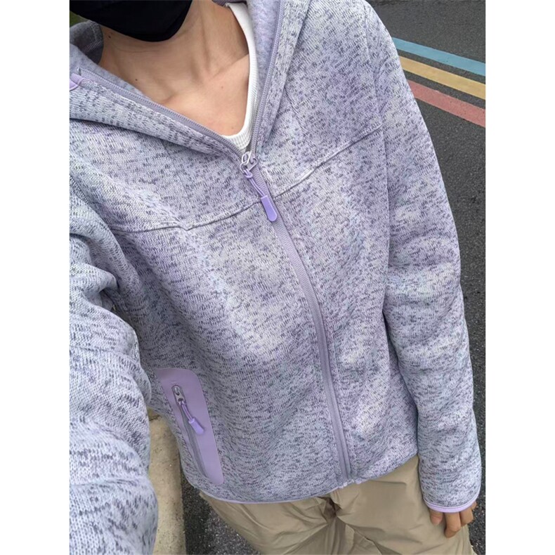 网图有货高品户外！山系运动抓绒衣连帽开衫外套男女A1005-P75，女装短外套，星座1505