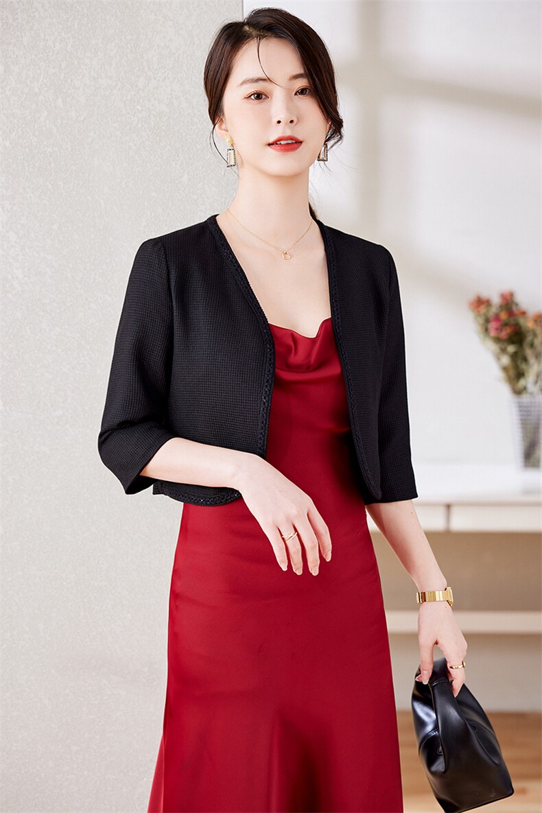 小个子短款披肩女外套2025春秋新款开衫百搭长袖坎肩旗袍裙子外搭,女装短外套,婵米儿