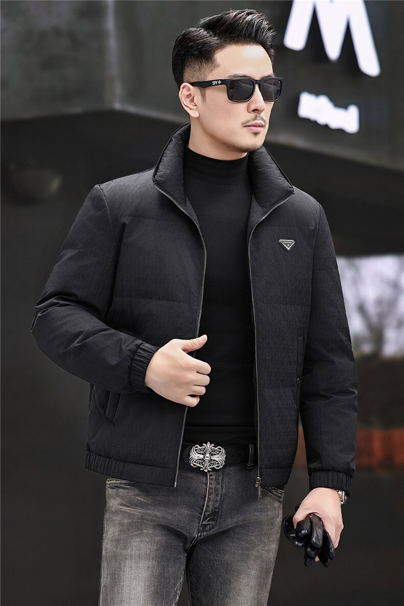 2025新款冬季短款85绒子白鸭绒羽绒服外套中年男装加厚羽绒服夹克,男装夹克,钱塘723