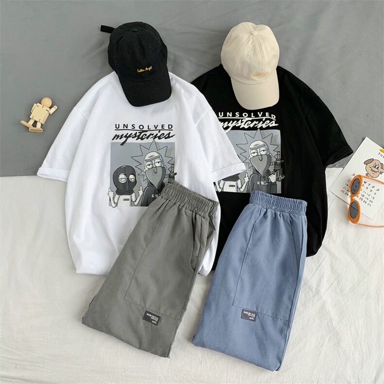 夏季男士短袖t恤套装韩版2021新款休闲帅气潮流两件搭配DS856TP40,男装T恤,电商A102