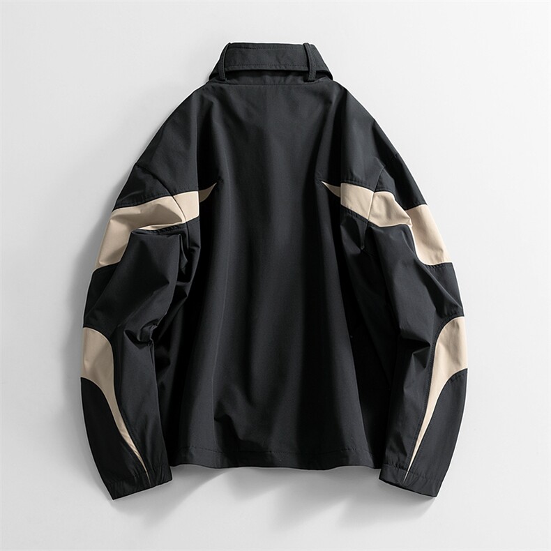 复古撞色拼接立领冲锋衣外套男开衫外套夹克棒球服JK01575-P73,男装夹克,星座308B-2