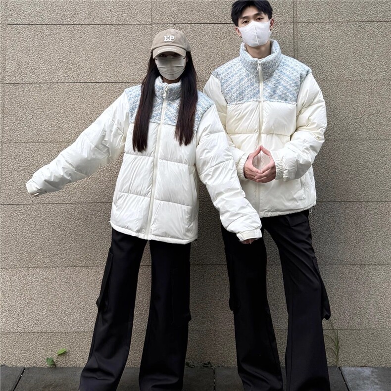 情侣小香风拼接立领棉服外套韩系加厚保暖面包服棉衣Y321-P88网图,女装棉衣/棉服,电商B245
