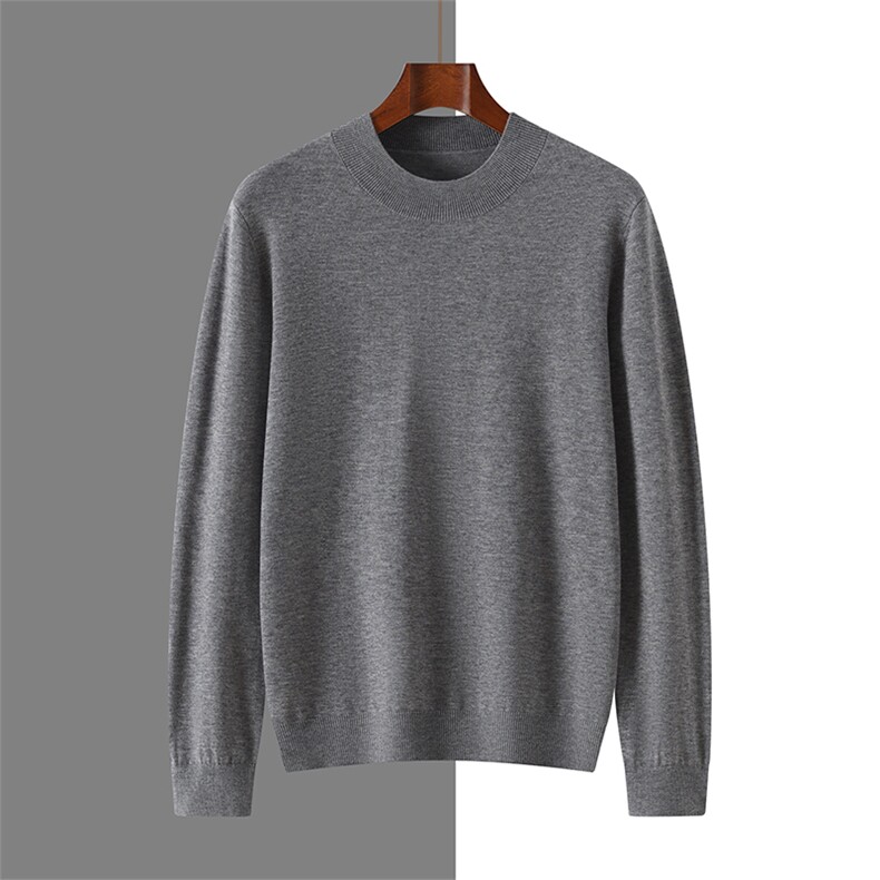 2025秋季新款可机洗长袖纯色男士精纺羊毛衫通勤百搭，男装羊毛衫，优麦羊绒（原洪叶羊绒）
