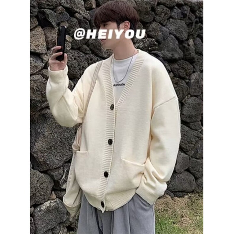 秋冬季针织开衫外套男女慵懒风穿搭韩系V领毛衣潮毛线M6520,男装针织衫/毛衣,星座1116A（原606A-3）