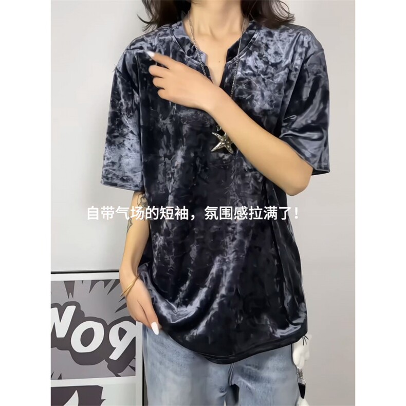 XZ809A/DX263/特P19/控38高级感钻石绒V领短袖T恤,男装T恤,星座809A(原222-1)