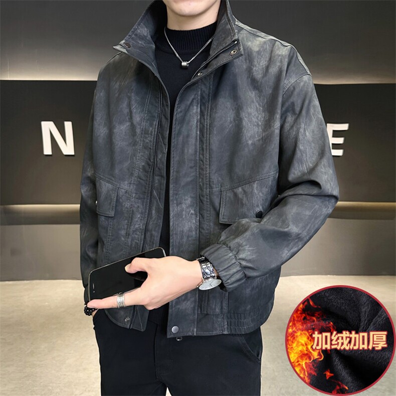 加绒皮衣男大货宽松PU皮夹克高级感外套C317-J806-P165,男装夹克,电商C317