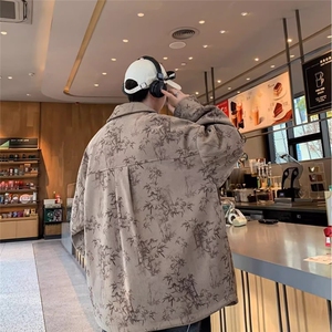 外套男春秋新款青少年潮牌夹克上衣服男装士休闲衬衫HH011 P73图片