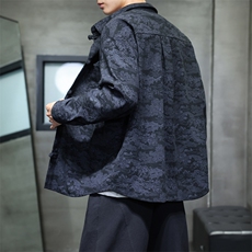 2026春装新款灯芯绒清明上河图风盘扣唐装汉服2535-P60，男装民族服装，电商A057B