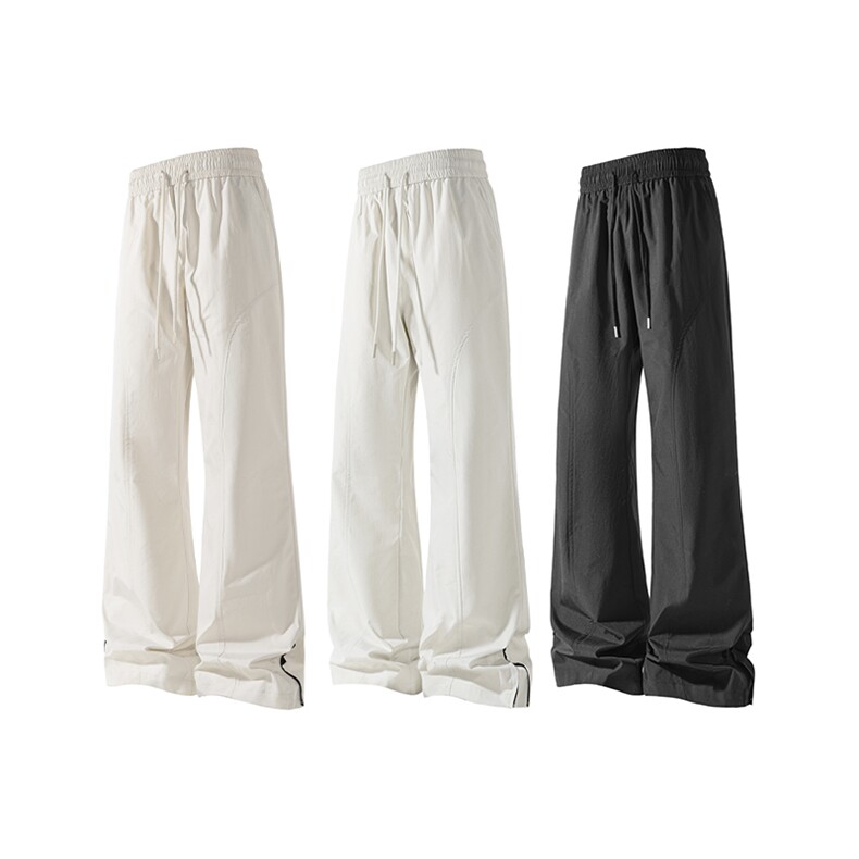 2026 春季新款 白底斜切拉链微喇长裤M-5XL HK26012-特P20图片