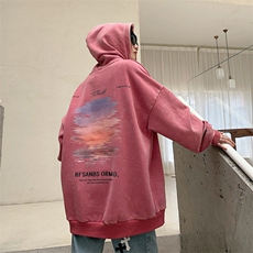 2023新款秋装复古美式水洗做旧宽松连帽卫衣301B-JB7883-P68，男装卫衣，星座301B