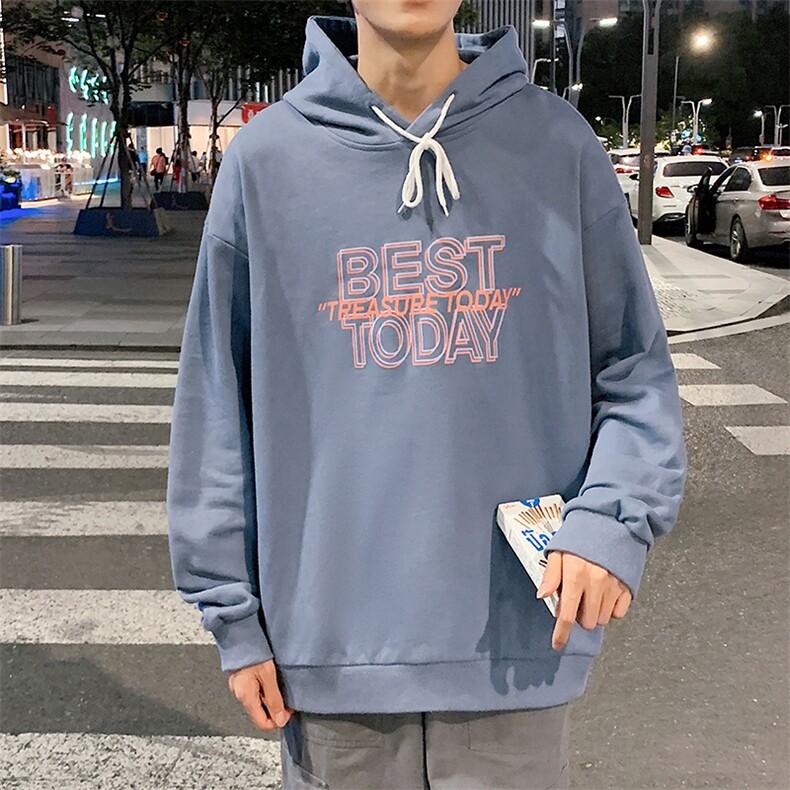 WY2181-P35加绒款-P40纯棉连帽卫衣男大码运动帽衫宽松薄外套男,男装卫衣,电商A040