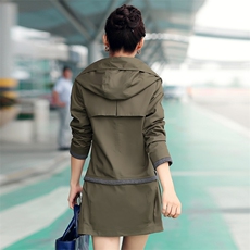 时尚百搭女士风衣外套修身显瘦中长款气质优雅，女装风衣，丽影随形