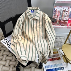 早秋男长袖衬衫竖条纹宽松休闲衬衣CS527P35，男装衬衫，星座1013-1